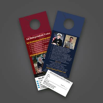 Door Hanger With Tear Off Card 4.25 x 11.0 - 100lb Gloss - Full Color 1 Side